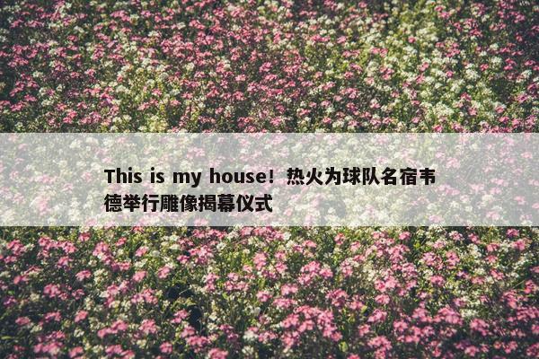 This is my house！热火为球队名宿韦德举行雕像揭幕仪式