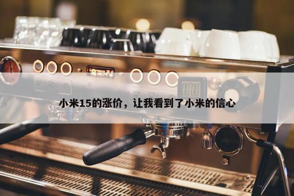 小米15的涨价，让我看到了小米的信心