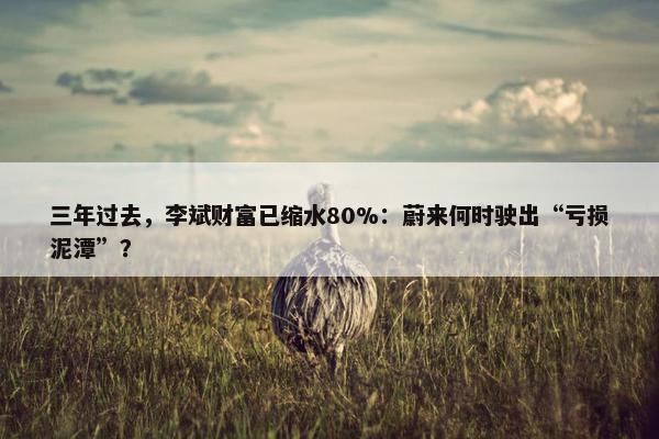 三年过去，李斌财富已缩水80%：蔚来何时驶出“亏损泥潭”？