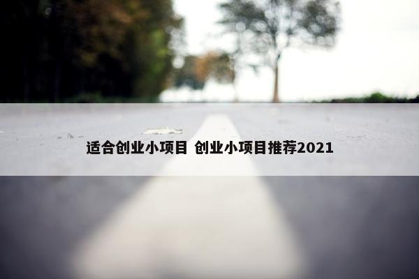 适合创业小项目 创业小项目推荐2021