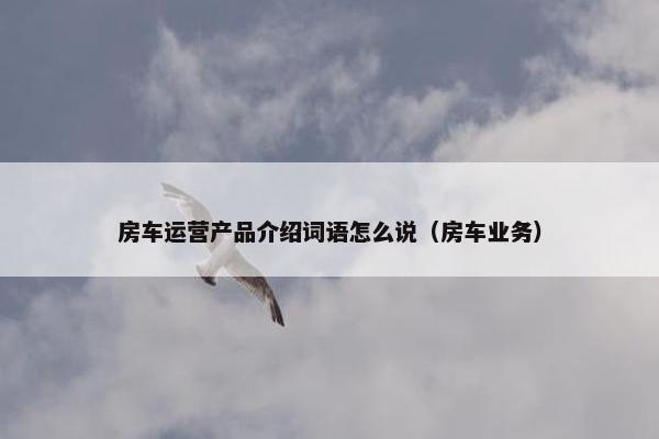 房车运营产品介绍词语怎么说（房车业务）