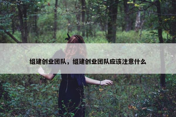 组建创业团队，组建创业团队应该注意什么