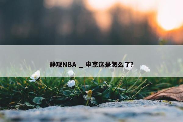 静观NBA _ 申京这是怎么了？