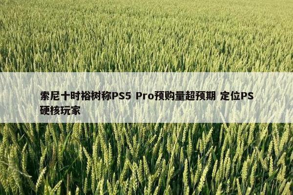 索尼十时裕树称PS5 Pro预购量超预期 定位PS硬核玩家