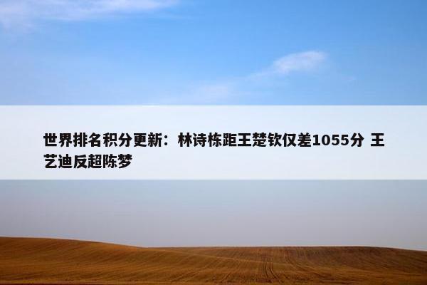 世界排名积分更新：林诗栋距王楚钦仅差1055分 王艺迪反超陈梦