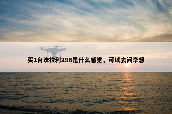 买1台法拉利296是什么感觉，可以去问李想