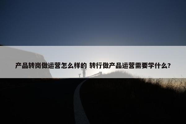 产品转岗做运营怎么样的 转行做产品运营需要学什么?