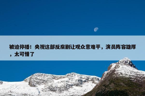 被迫停播！央视这部反腐剧让观众意难平，演员阵容雄厚，太可惜了