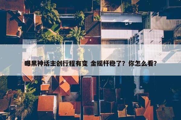 曝黑神话主创行程有变 金摇杆稳了？你怎么看？