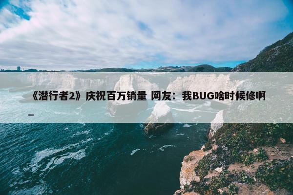 《潜行者2》庆祝百万销量 网友：我BUG啥时候修啊_