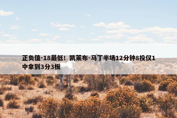 正负值-18最低！凯莱布-马丁半场12分钟8投仅1中拿到3分3板