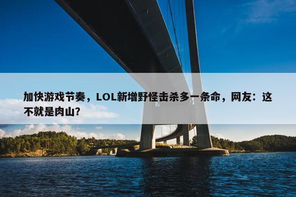 加快游戏节奏，LOL新增野怪击杀多一条命，网友：这不就是肉山？