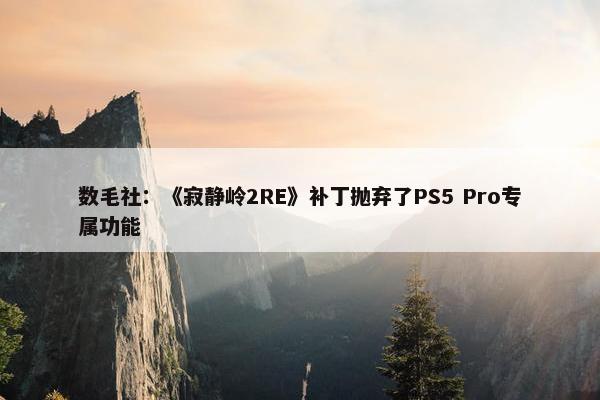 数毛社：《寂静岭2RE》补丁抛弃了PS5 Pro专属功能