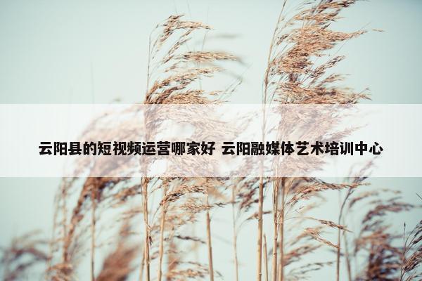 云阳县的短视频运营哪家好 云阳融媒体艺术培训中心