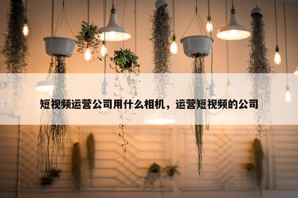 短视频运营公司用什么相机，运营短视频的公司